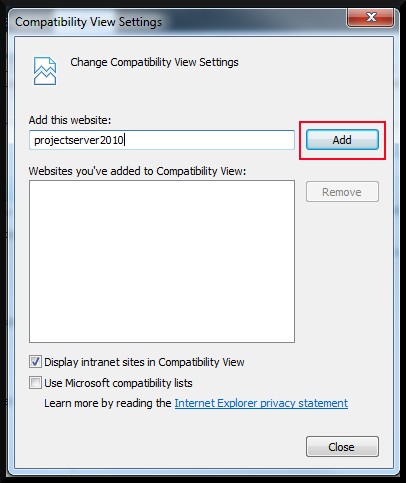 Project Server 2010 And IE11 Compatibility Issue Add Site